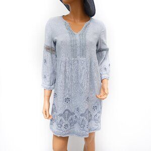 Tommy Bahama Embroidered Linen-Blend Dress XS